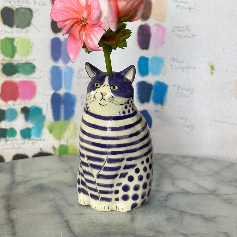 Mini Polka-Dot Cat Vase