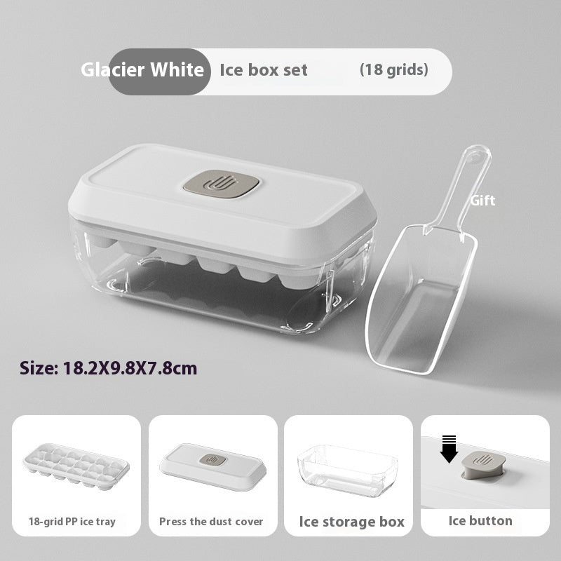 Silicone Ice Cube Tray with Lid & Bin