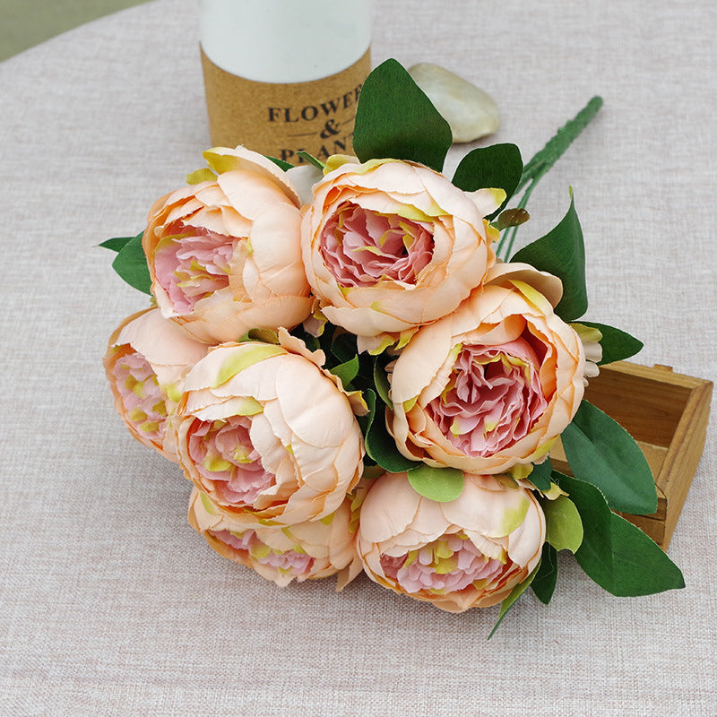 7-Head Silk Peony Stem