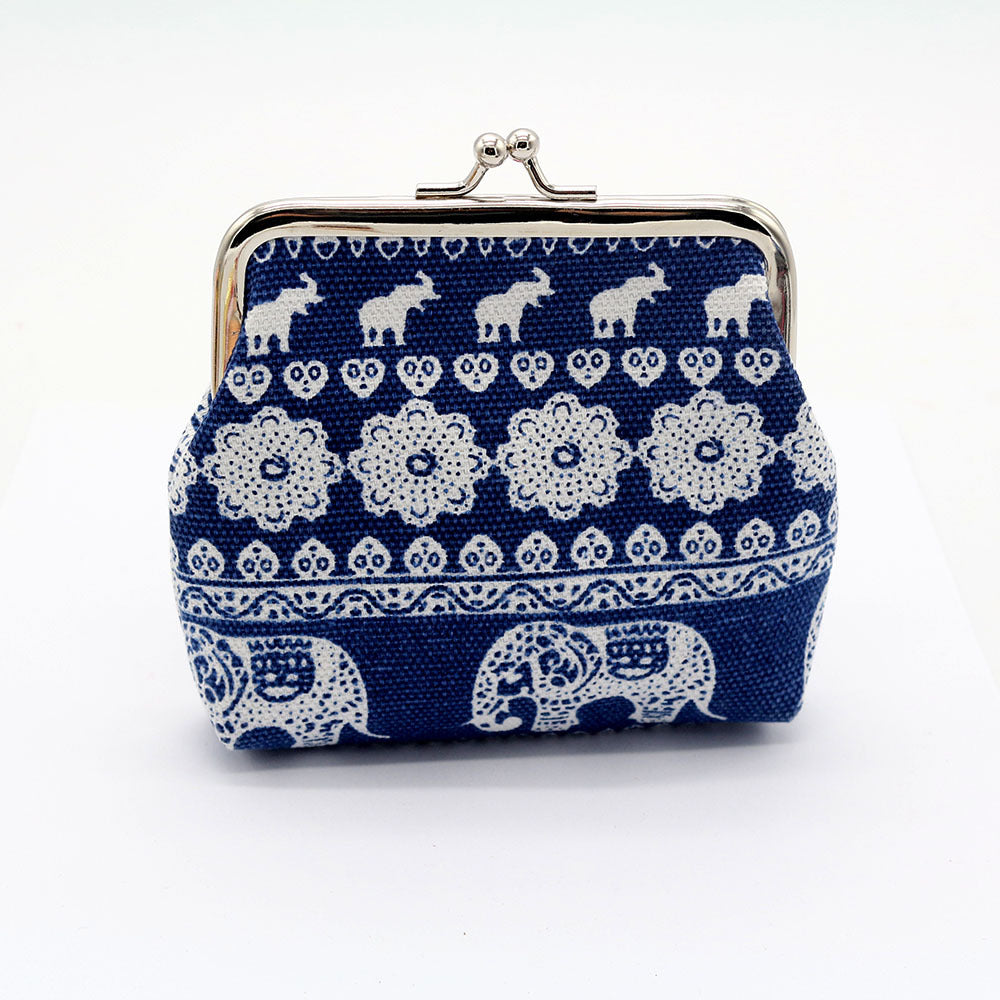 Elephant Canvas Coin Purse