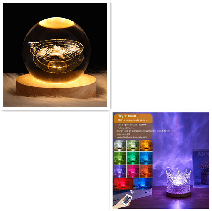 Rotating Water Ripple Night Light