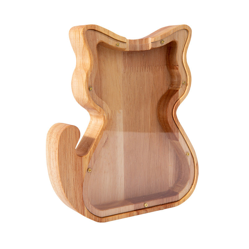 Wooden Animal Coin Bank
