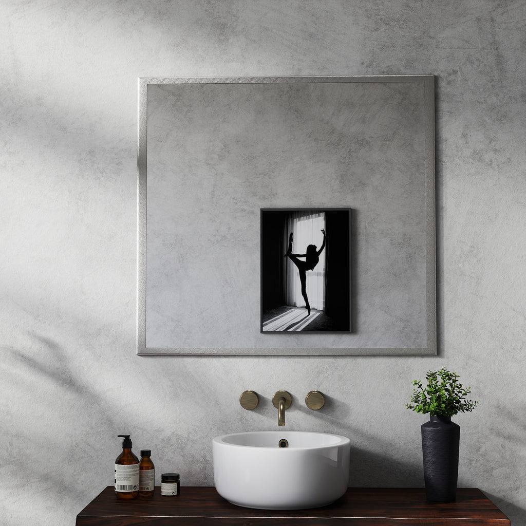 32-Inch Silver Frame Wall Mirror