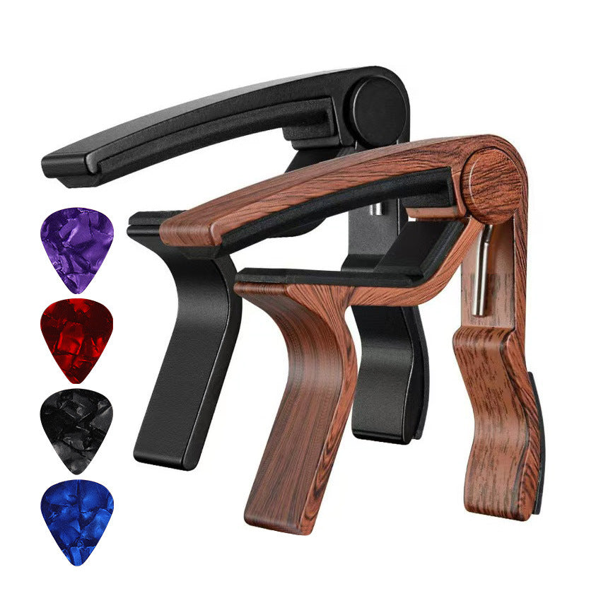 Wooden Guitar Capo with Picks