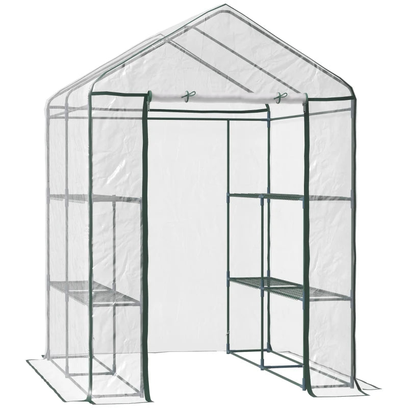 Mini Walk-In Greenhouse with Shelves