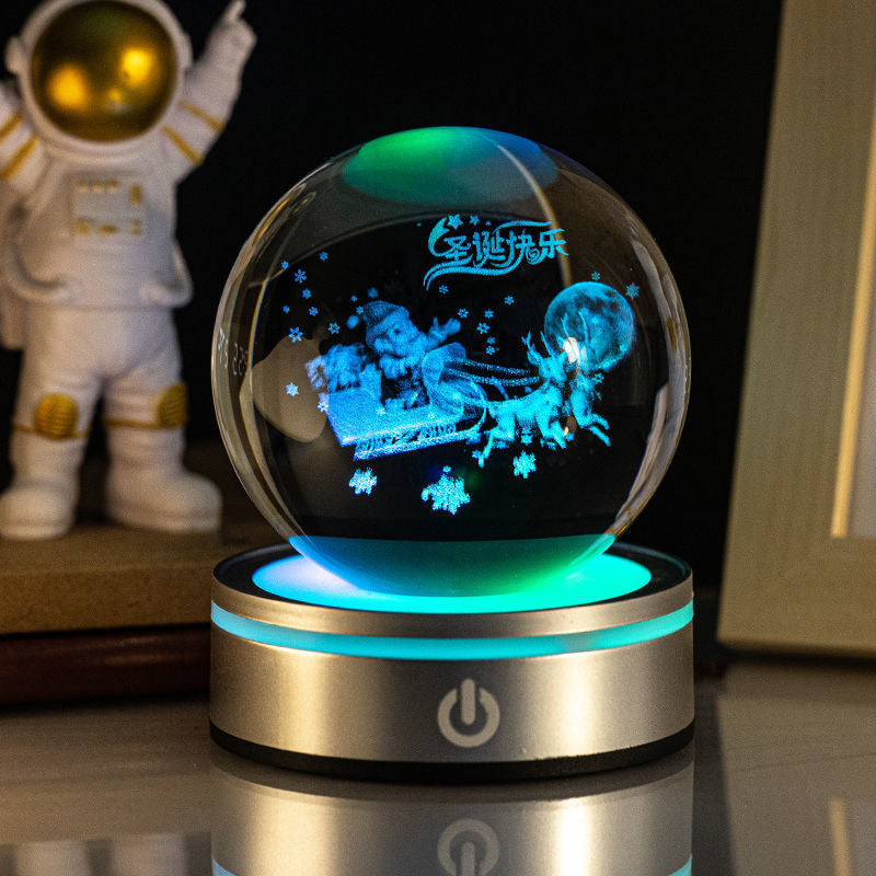 3D Engraved Crystal Ball Night Light