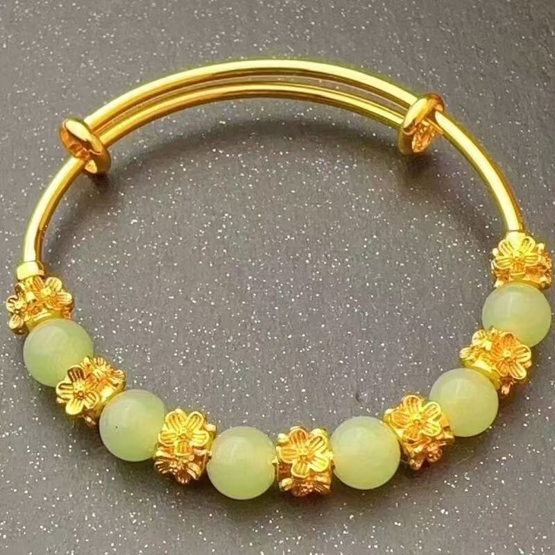 Chalcedony Flower Slider Bracelet