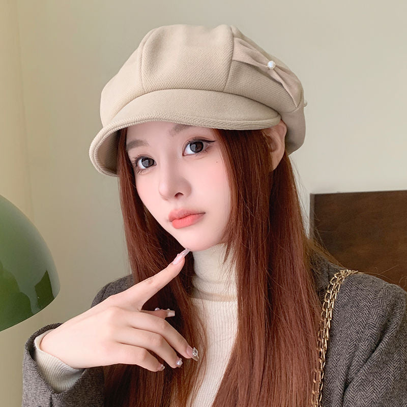 Pearl Bow Beret