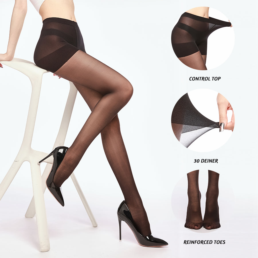 Sheer Control-Top Tights (4 Pairs)