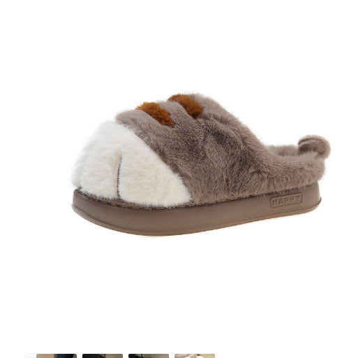 Fluffy Cat Paw Slippers