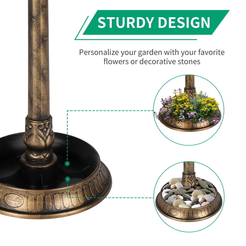 Solar-Lit Bird Bath