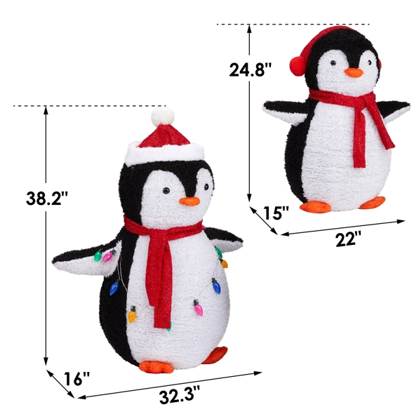 Lighted Plush Penguins (Set of 2)