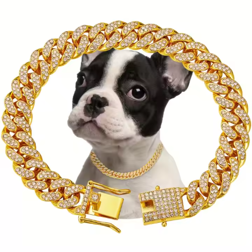 Rhinestone Chain Pet Collar