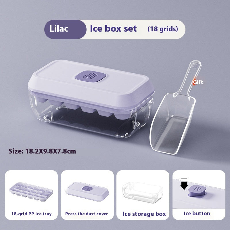 Silicone Ice Cube Tray with Lid & Bin