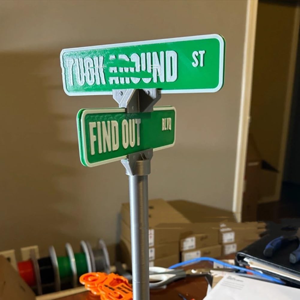 "Find Out" Street Sign Desk Ornament