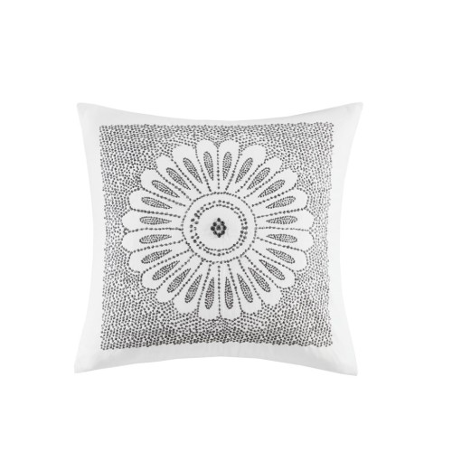 Embroidered Cotton Throw Pillow