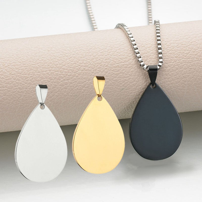 Teardrop Dog Tag Necklace
