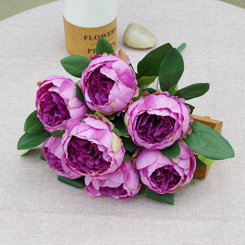 7-Head Silk Peony Stem
