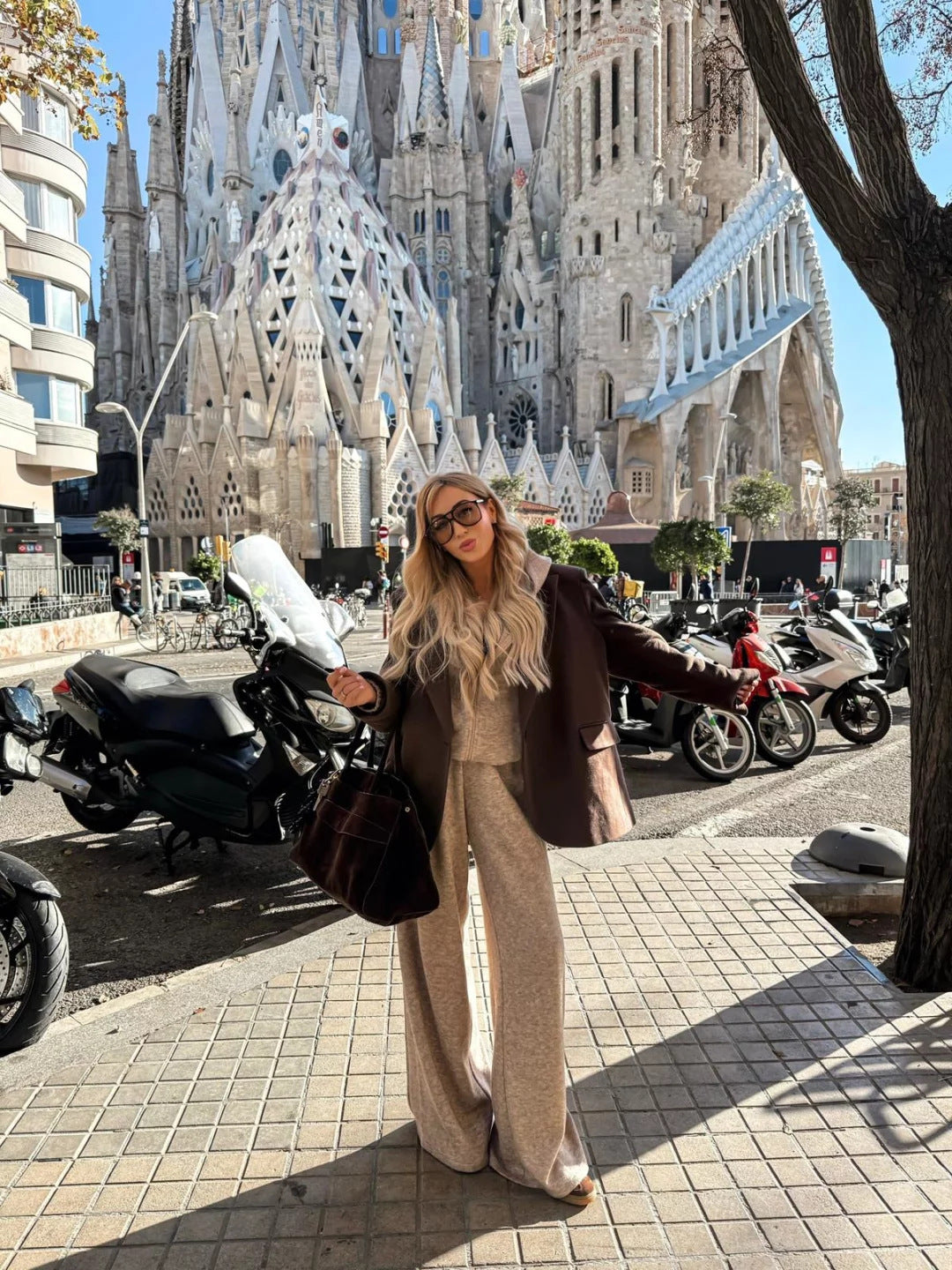 Women's Elastic Pants Two-Piece Set