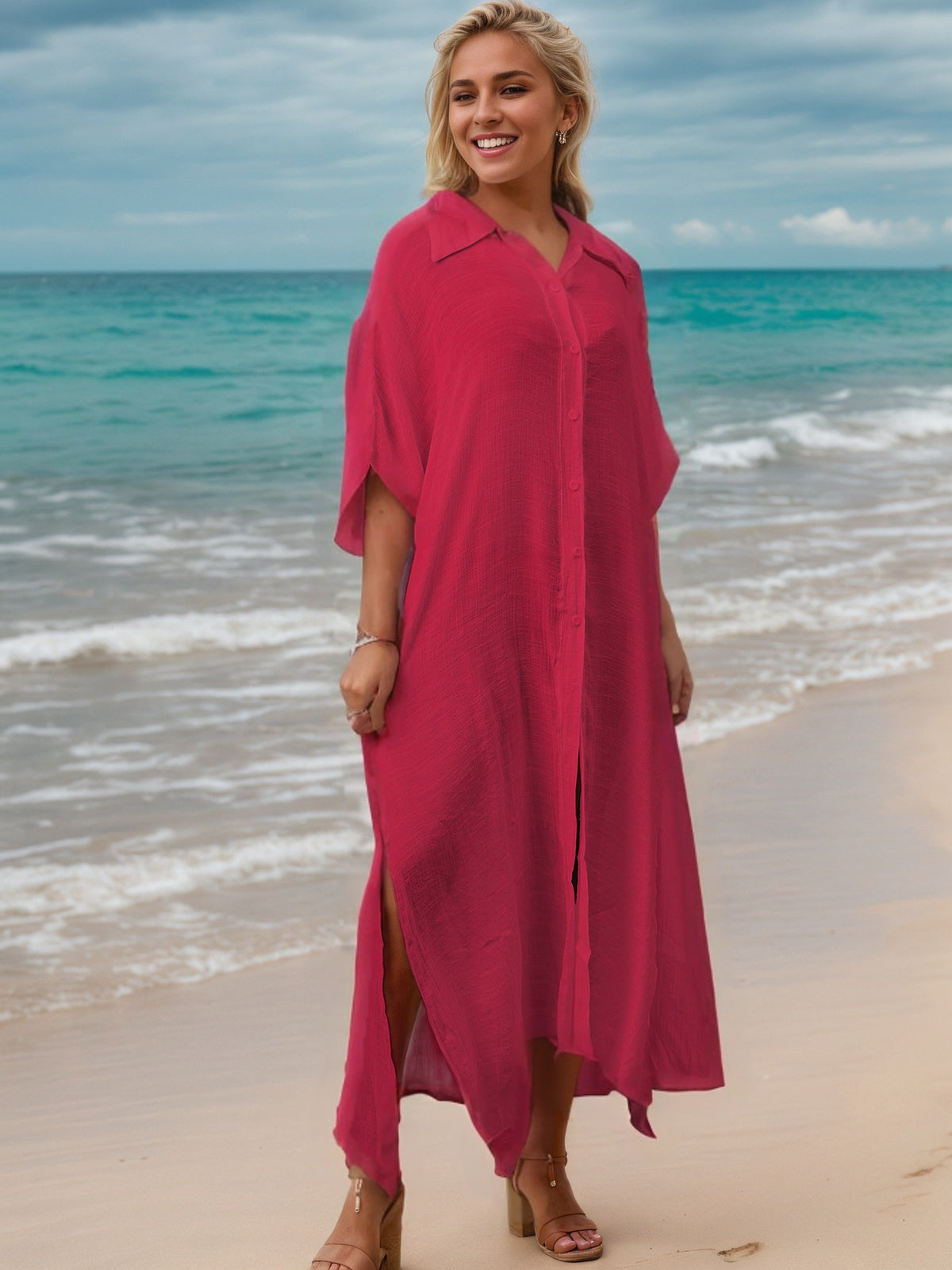 Women's Long Shirt Beach Cover-Up