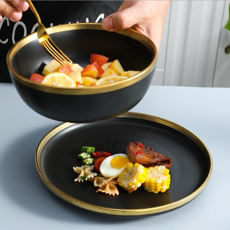Matte Black Ceramic Dinnerware