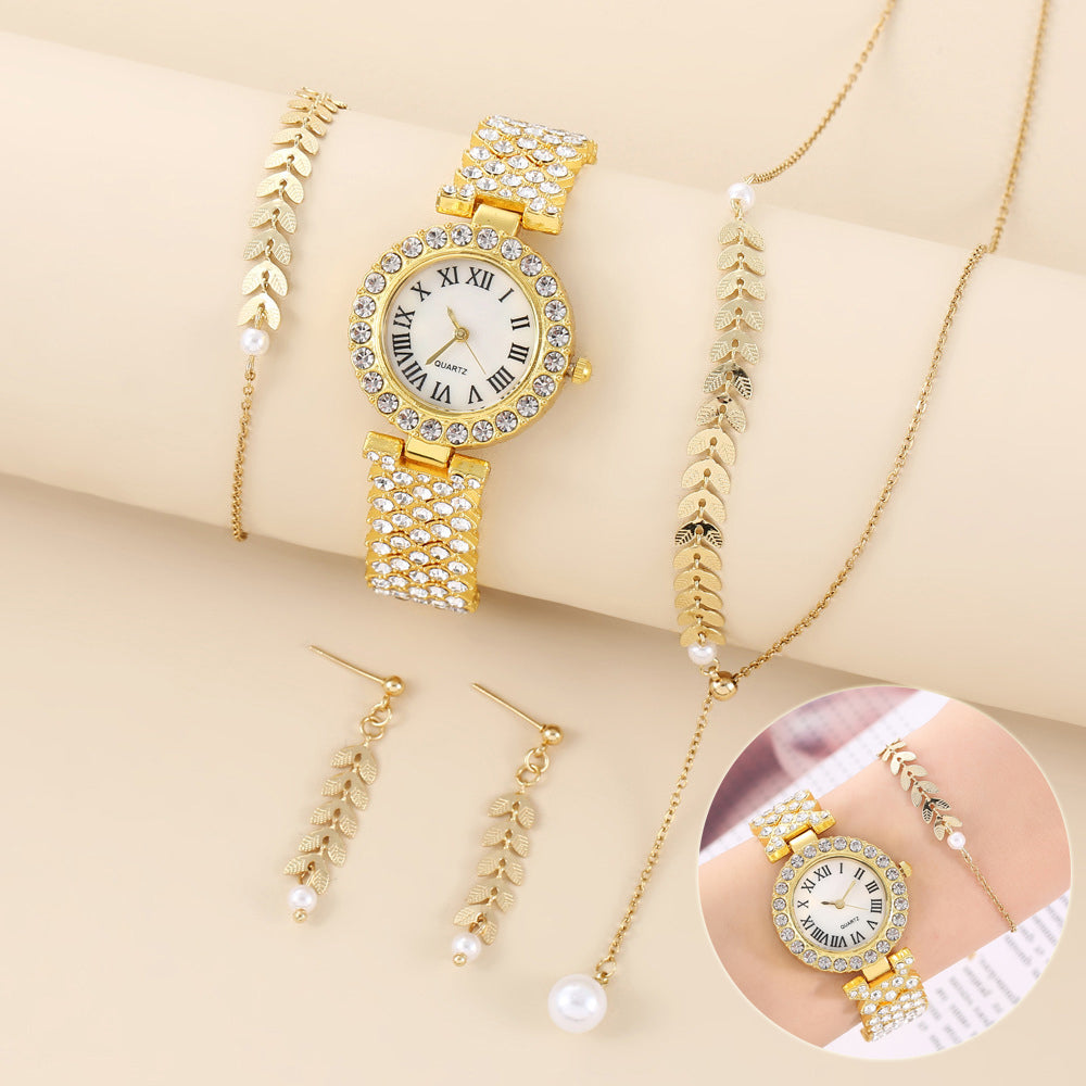 Rhinestone Watch & Jewelry Gift Set