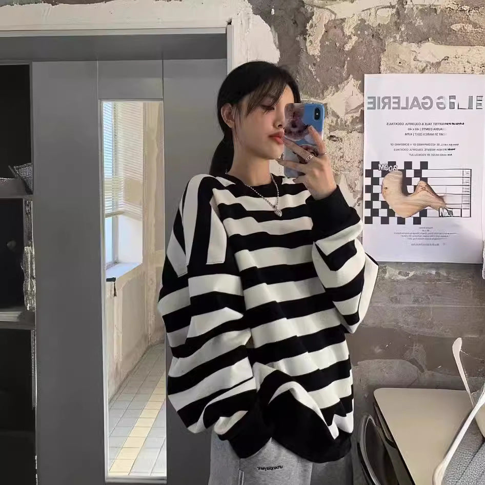 Women's Striped Cotton Sweatshirt