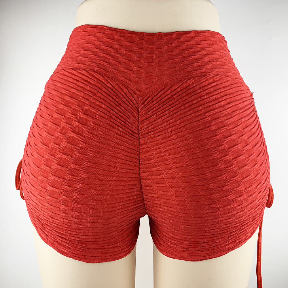 Women's Textured Drawstring Gym Shorts