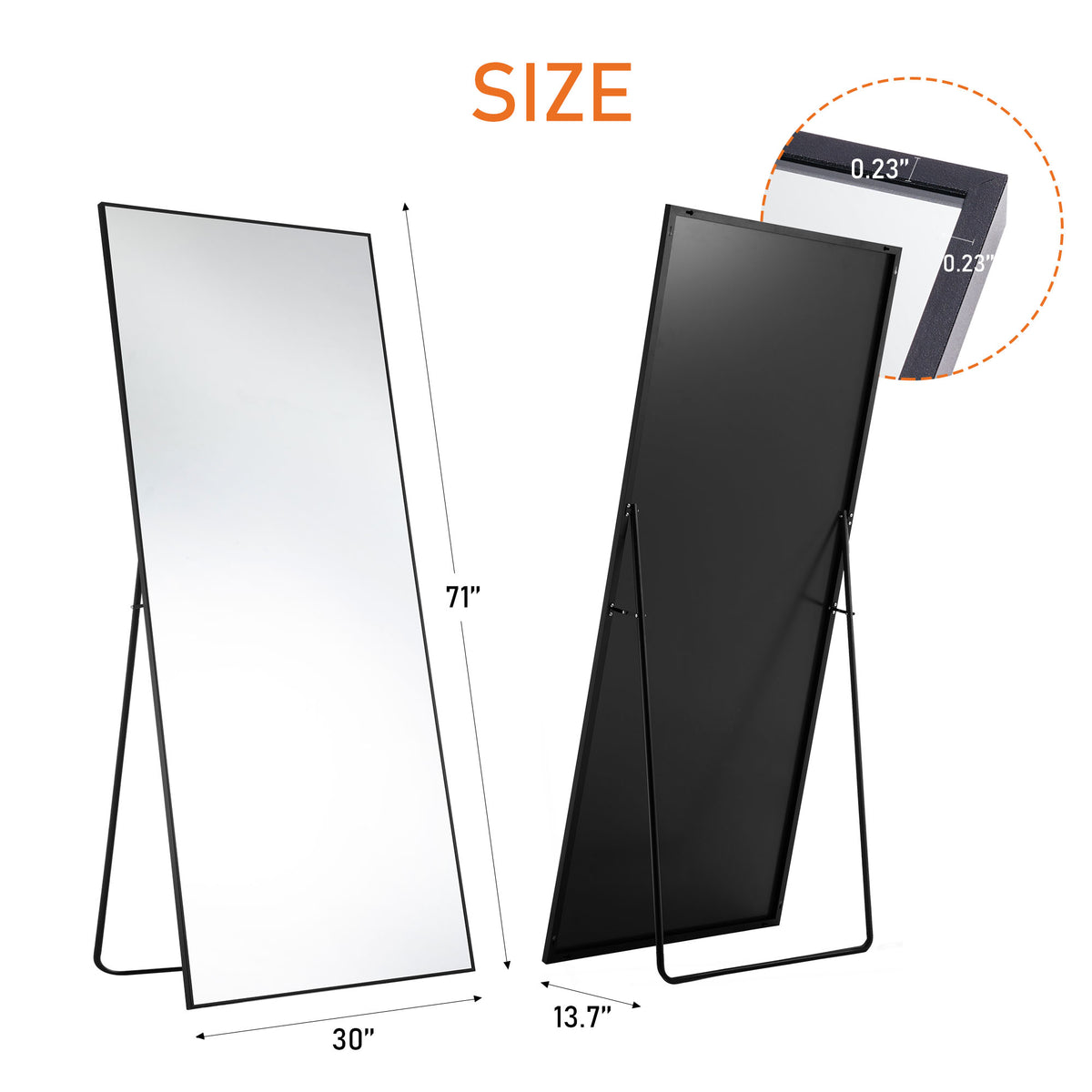 Arched Floor Standing Mirror