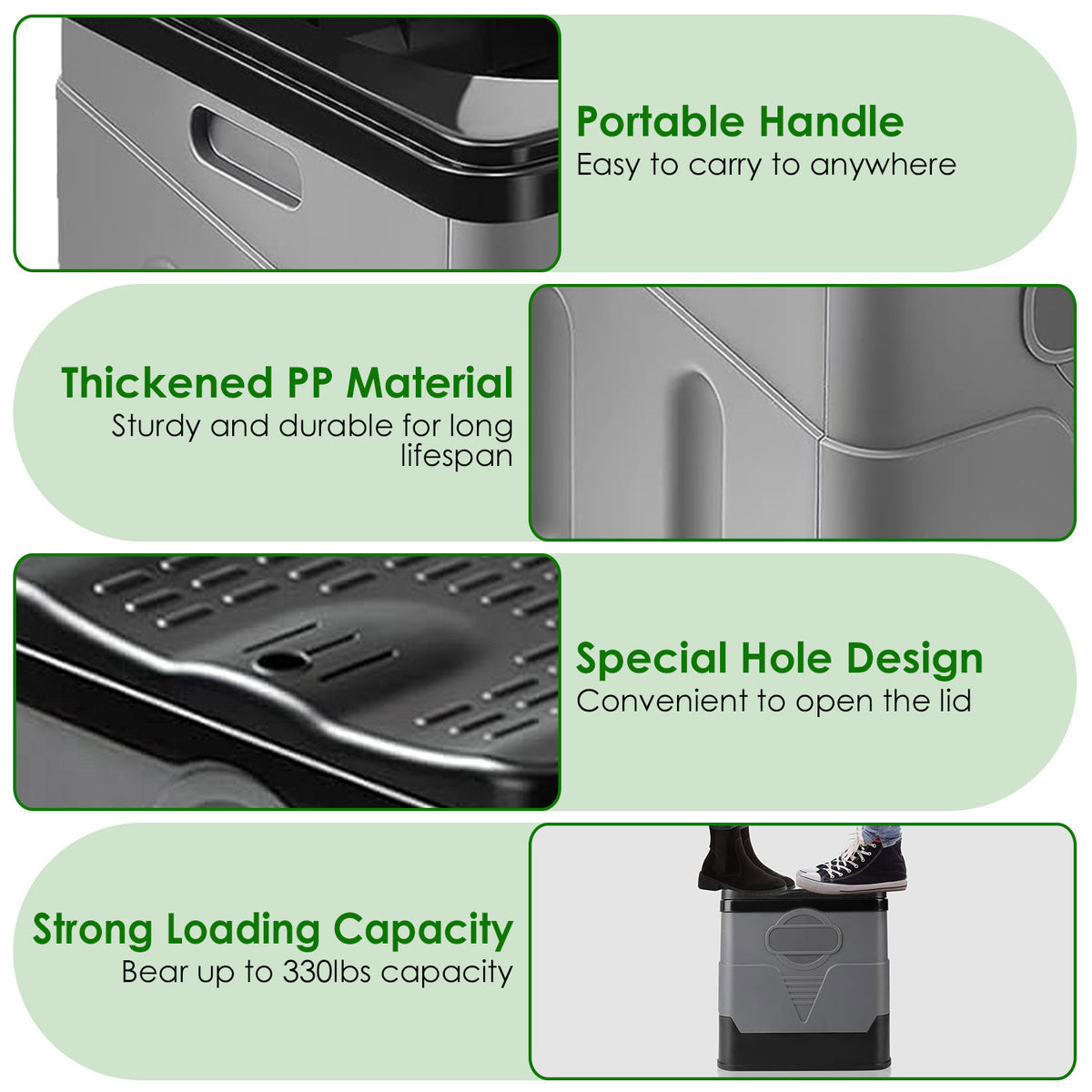 Collapsible Portable Toilet (5.3 Gal)