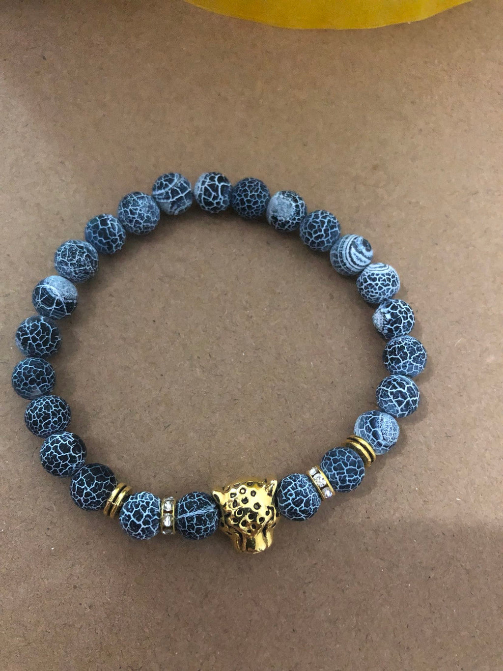 Leopard Head Agate Bead Bracelet