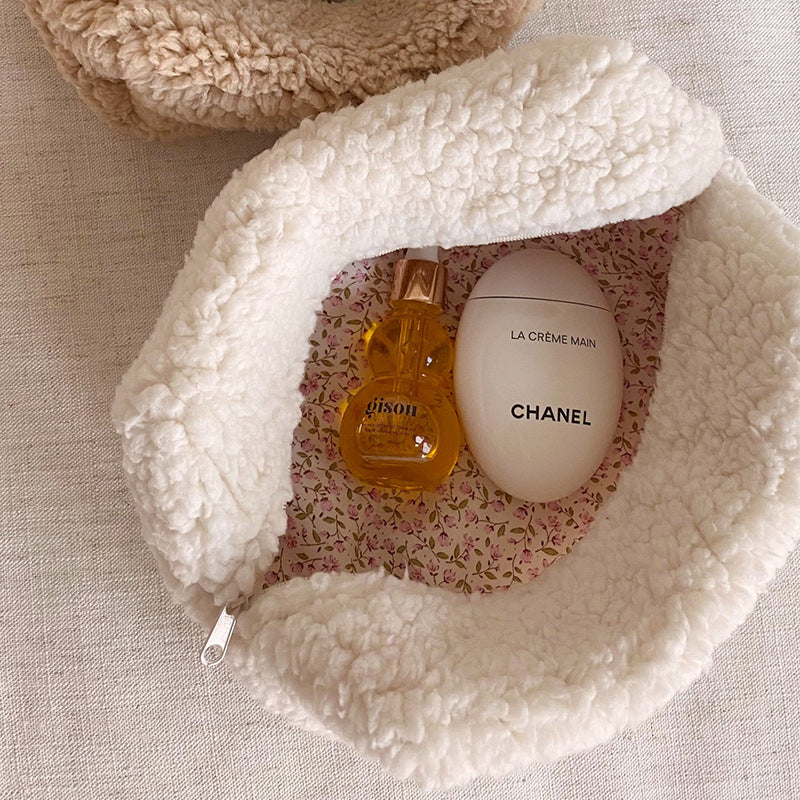 Teddy Plush Makeup Bag