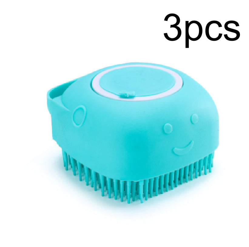 Silicone Pet Bath Brush with Shampoo Dispenser