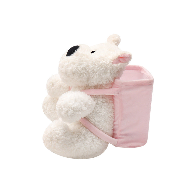 Plush Puppy Car Trash Bin