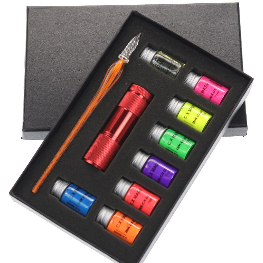 Glow-Under-UV Fountain Pen Ink Set