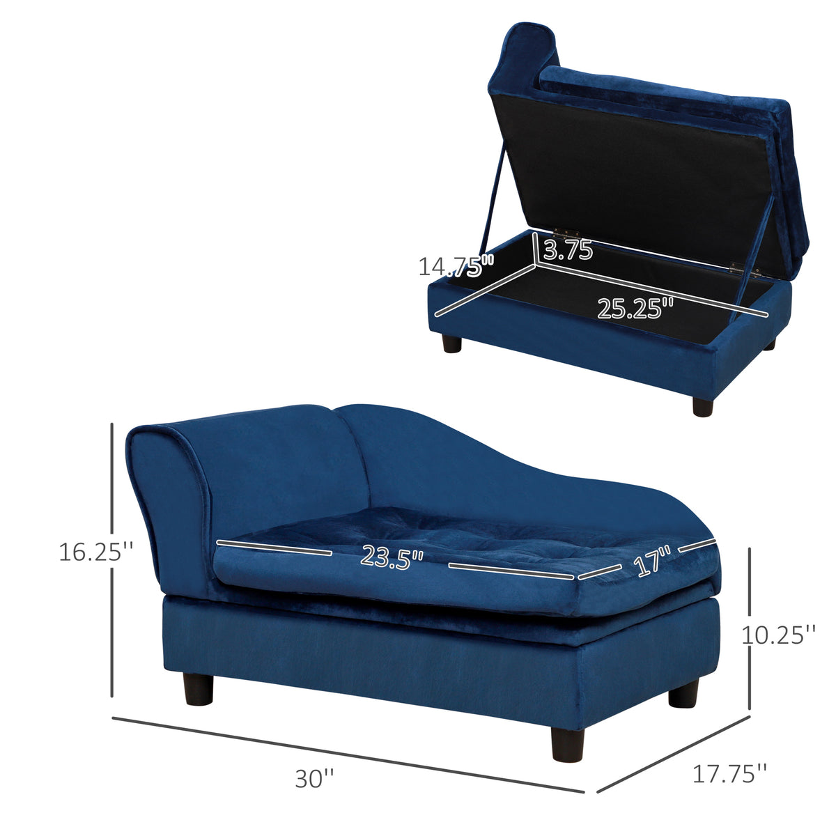 Small Dog Sofa Bed with Hidden Storage