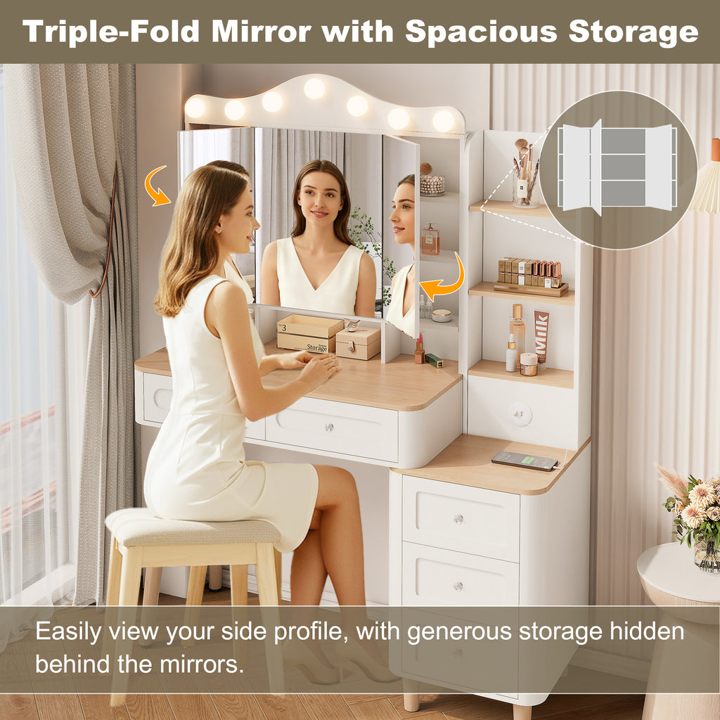 Makeup Vanity Desk with Lighted Mirror