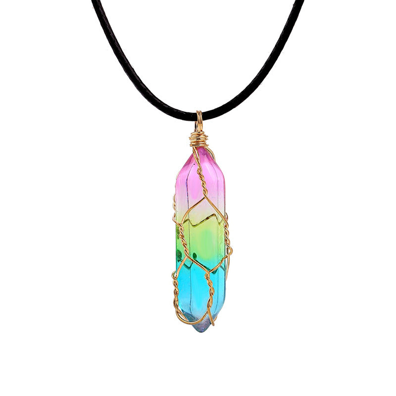 Geometric Crystal Pendant Necklace