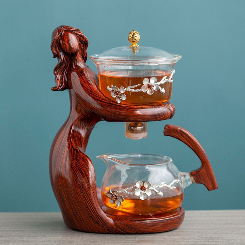 Lady Figure Glass Tea Infuser Set