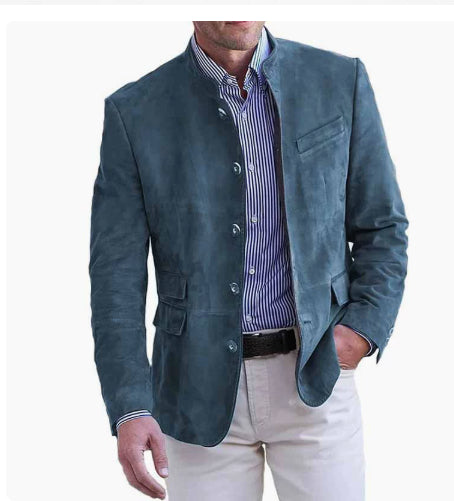 Men's Stand-Collar Casual Blazer