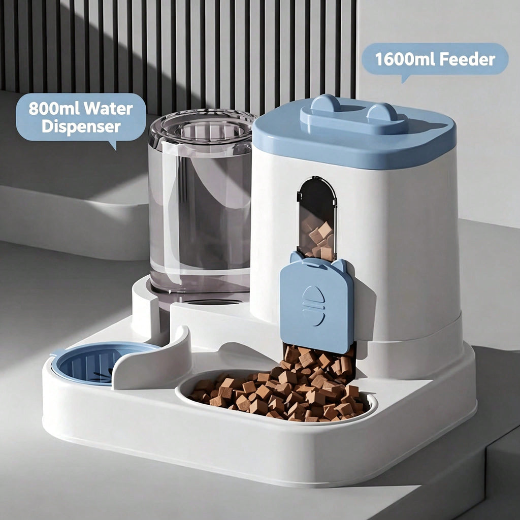 Cat-Shaped Gravity Food & Water Station