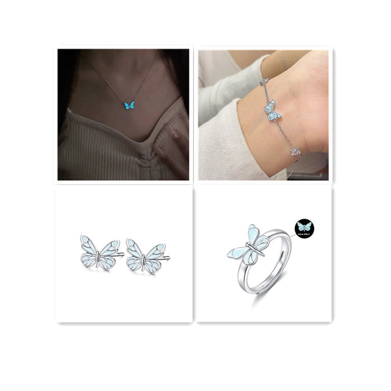 Glow-in-the-Dark Butterfly Necklace & Bracelet