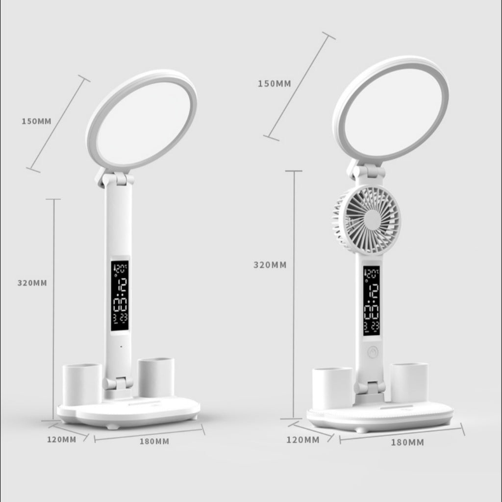 Rechargeable Desk Lamp with Clock