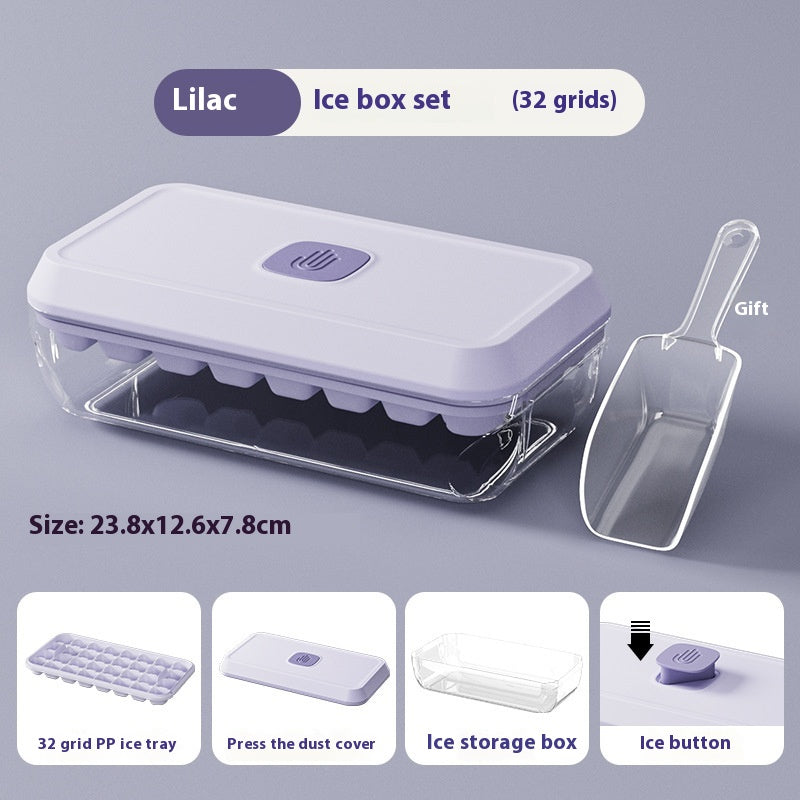 Silicone Ice Cube Tray with Lid & Bin