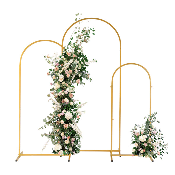 Gold Metal Wedding Arch Set (3 pcs)