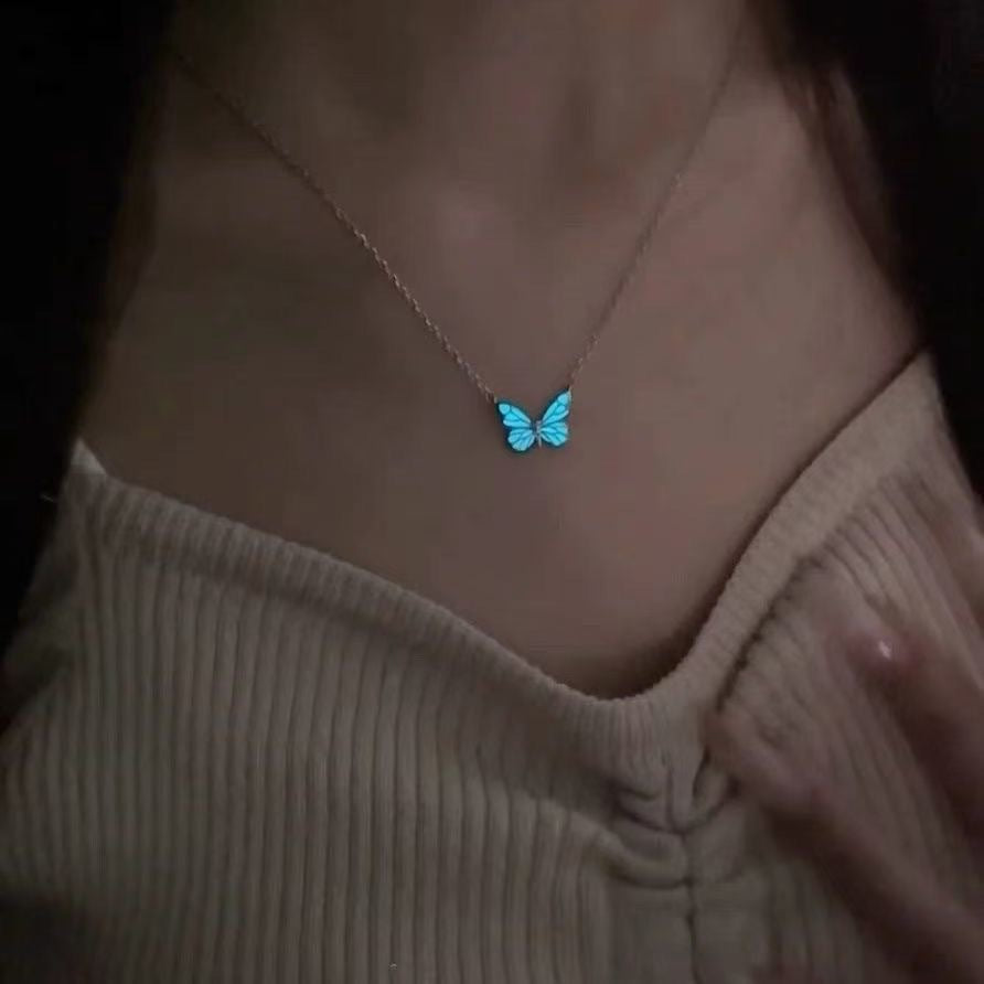Glow-in-the-Dark Butterfly Necklace & Bracelet