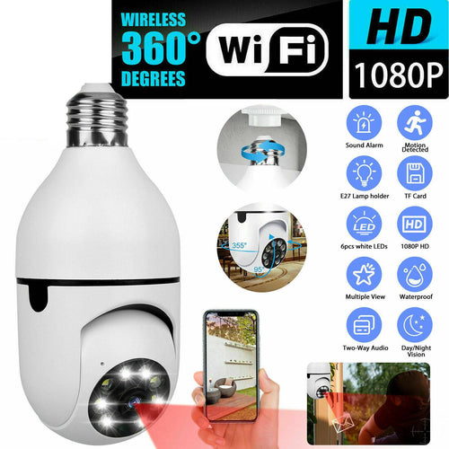 1080p Wi-Fi Light Bulb Security Camera