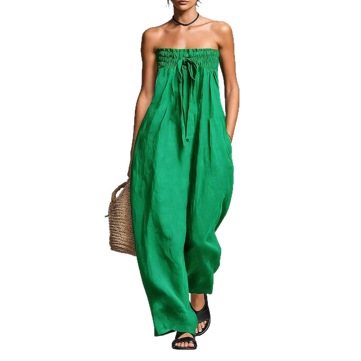 Strapless Ruched Jumpsuit