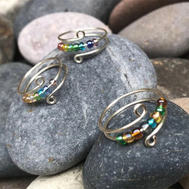 Colorful Bead Spinner Ring