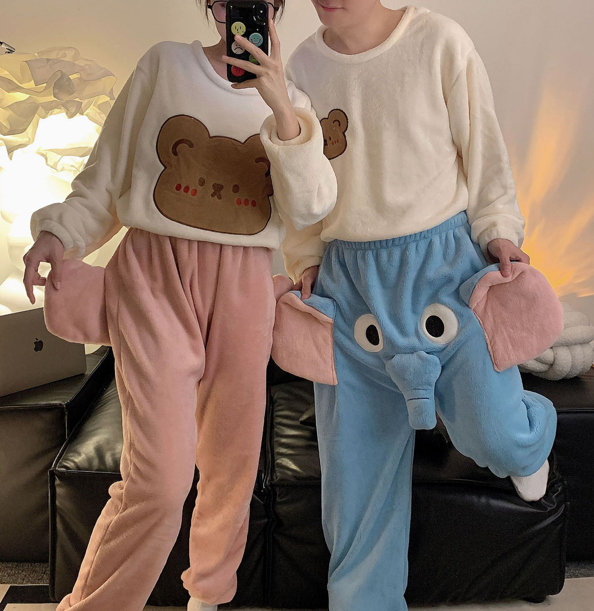 Cute Elephant Fleece Pajama Pants